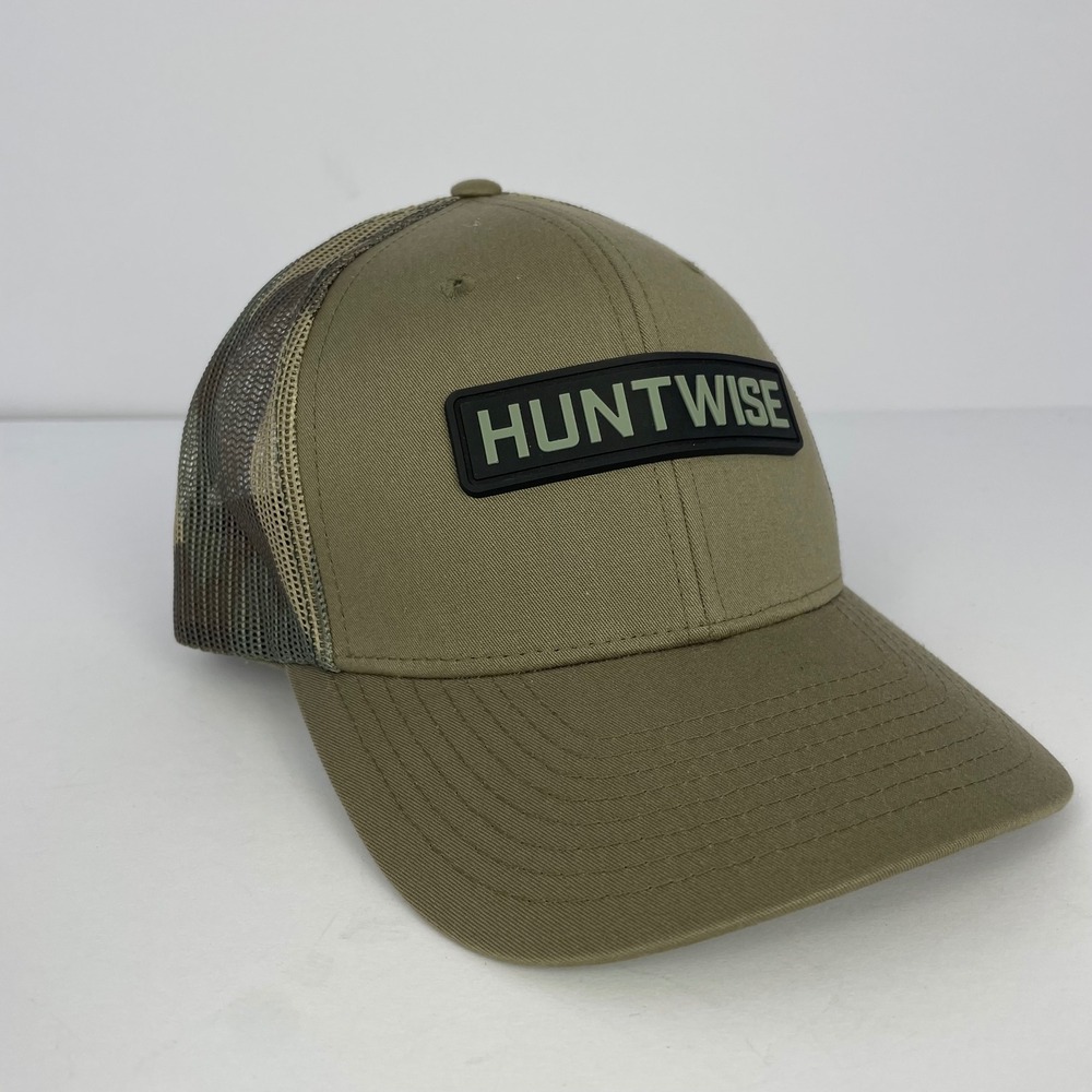 Richardson 112PM HuntWise Trucker Hat Olive Green Camo Mesh Snapback Cap Mens